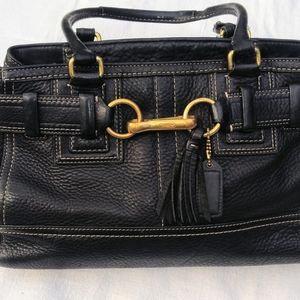 Black Leather Coach Handbag